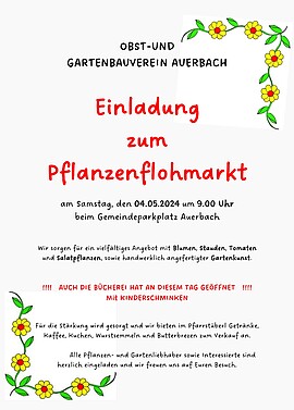 Banner Pflanzenflohmarkt Auerbach 