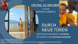 Banner Mein Freiwilligendienst in Tansania - Ein Vortrag von Katharina Eichinger