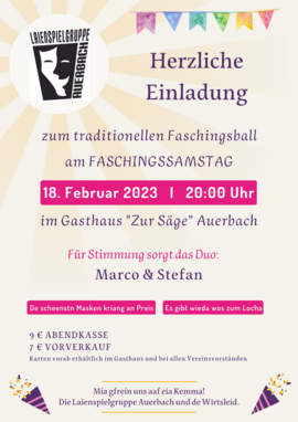 Banner Traditioneller Faschingsball am Faschingssamstag